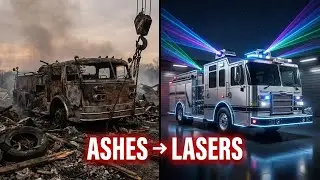 Burnt-out Vintage Fire Truck &rarr; Reborn as a Futuristic Laser Light Show Vehicle!