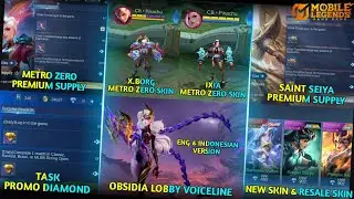 UPCOMING NEW EVENT MLBB | PROMO DIAMOND 2025 | METRO ZERO,SAINT SEIYA | NEW OBSIDIA LOBBY VOICELINE