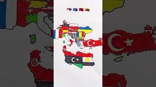 How to Draw Flag Map of the World 🌎 (Part 1) #world #map #drawing 