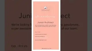 architect job vacancy  #civil #job #fresher #architecture #interior designer