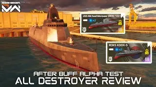 After buff Alpha Test| All Destroyer Full Review| Modern Warships 