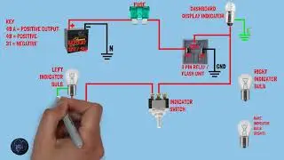 MOTOR BIKE INDICATOR WIRING DIAGRAM/3 PIN RELAY (FLASH UNIT) WIRING CONNECTION.