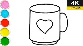 How to draw easy cup🍵drawing//simple and beautiful drawing//step by step 