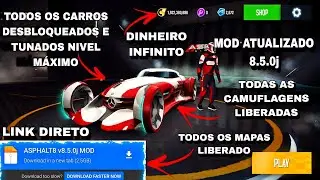 ASPHALT 8 MOD APK 8.5.0j DINHEIRO INFINITO TUDO DESBLOQUEADO ATUALIZADO 2025