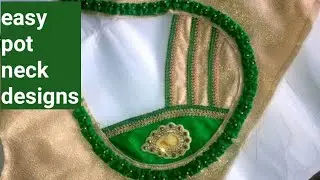 pot neck designs # Beautiful neck designs# easy blouse designs# 9 simple and easy pot neck designs