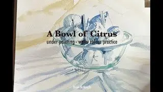 Water colour practice   A bowl of citrus