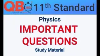 TN | 11th Standard Physics Important Questions With Answer Key - Full Portion
