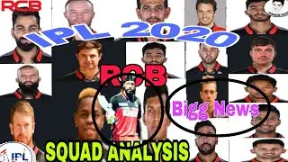 IPL 2020  RCB  FULL SQUAD PREDICTION - ANALYSIS and BIGG NEWS