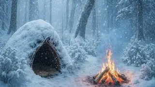 🔥 Rainy Day Bushcraft Survival &ndash; Fishing and Cooking in a Bark Shelter