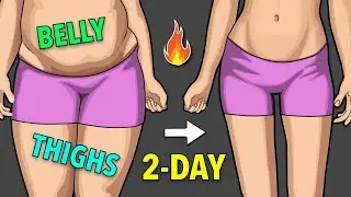 2-DAY BELLY + THIGHS WORKOUT // SIMPLE EXERCISES AT HOME