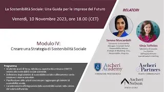 La Sostenibilità Sociale: Una Guida per le Imprese del Futuro - Modulo IV