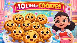 10 маленьких печенек прыгают на тарелке 🍪 |Песенка для детей о счете| Песенка про числа от 1 до 1...