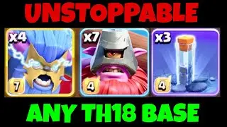 Th18 Super yeti + Thrower + RC Invi charge + Totem spell = Unstoppable army || Clash of Clans || COC