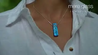 Teal Blue Glass Necklace LILABET Collection by Mere Glass Jewellery