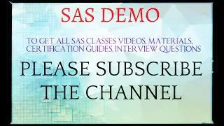 SAS DEMO -INTRODUCTION TO SAS SOFTWARE