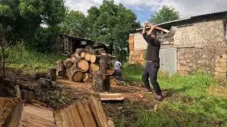 Dia de paseo por el campo y cortando leña