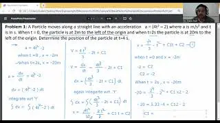 Problem 1 -Kinematics of linear motion/Example based on Variable acceleration/ Engineering Mechanics