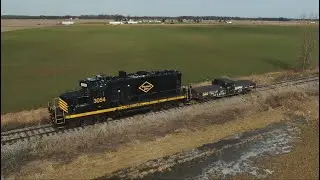 NS Scale Test car takes a ride on the ND&W Railroad behind PREX 3054