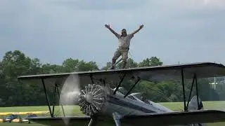 Chuck Tippett Wing Walking at the Flying Circus Airshow Bealeton, VA 6/26/22