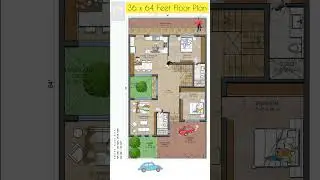 36x64 Feet House Plan || 250 Sq. Yards House Plan #shorts #houseplan #viral