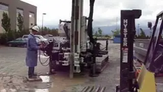 This compact sonic drill rig can fit inside a 20' shipping container!