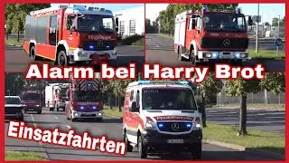 🔥Brand in Großbäckerei🆘️EINSATZFAHRTEN🚒🚑Übung bei Harry Brot in Wiedemar🚨