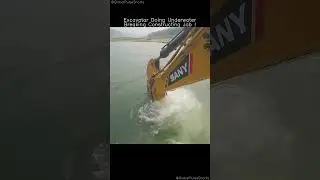Excavator Underwater Breaking in Action! 🌊🚧 #underwaterconstruction #excavatortech