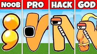 Minecraft NOOB vs PRO vs HACKER vs GOD Pixel Art: Alphabet Lore 