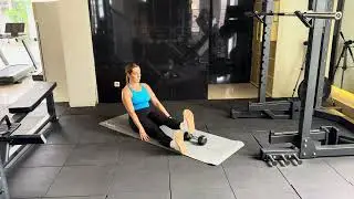 L-Sit Leg Lift, Over a dumbbell or yoga block