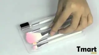 $2.99 5pcs Professional Cosmetic Makeup Brush Set White and Pink-10003603