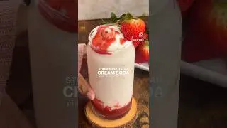 Strawberry Italian Cream Soda 🍓 #drink #strawberry #recipe #easy #spring #shortsfeed #shortsviral