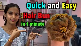 Quick and easy hairbun for haldi nd mehndi function/2min mai hairbun kese banaye 💁🏻‍♀️