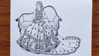 How to Draw a Bride ll Traditional Bride ll Girl Drawing