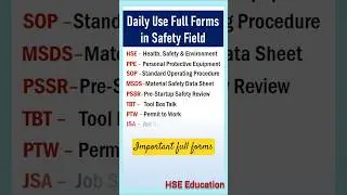 Top 10 HSE Full Forms. || #fullform #shorts
