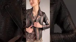Python leather jacket