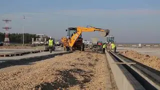 Montaż odwodnienia na lotnisku w Pyrzowicach HAURATON FASERFIX&reg;BIG SLG