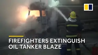 Firefighters in China stop oil tanker blaze spreading