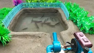 Fishing Exciting Science Project Using Mini Water Pump - Water Pump Fishing From Field