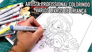 ARTISTA PROFISSIONAL COLORINDO VÁRIOS LIVROS DE CRIANÇA! - IMPRESSIONANTE