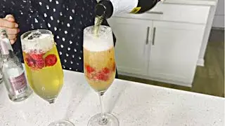 Four-ingredient Lemon Raspberry Cider Spritz mocktail for New Years celebrations | Meg Unprocessed