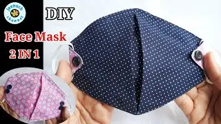 DIY Face Mask Design 2 IN 1 | Easy Pattern Sewing Tutorial | Very Simple Mask | หน้ากากอนามัยทำเอง
