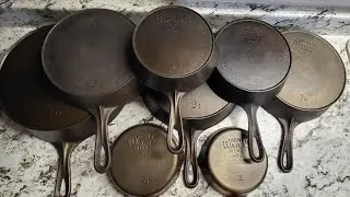 My 1922-24 Wagner Ware skillet collection.  #foryou #castiron #castironcookware #castironrestoration