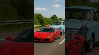 Witz - Ferrari schleppt Trabant ab - lustig 🤣