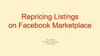 Repricing Listings on Facebook Marketplace (by Desired ROI using a Google Sheet)