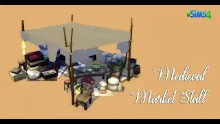Medieval Market Stall (Base Game) | No CC | The Sims 4 [Speed Build]