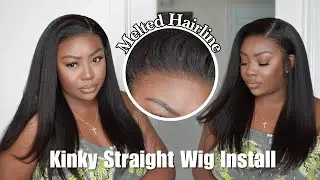 Kinky Straight Wig Install That Looks Like a SILK PRESS! 🤩Natural Hair Vibe, Zero Damage|Myfirstwig
