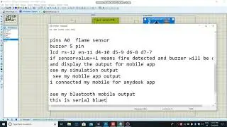 Flame sensor using fire detection and display the bluetooth app