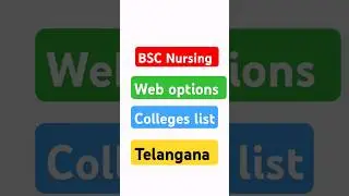 BSC nursing web options in Telugu|| BSC nursing counseling dates || BSC nursing colleges list||BSc