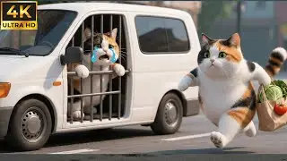 Brave Mom Cat Rescues Her Kitten from a Car Animal Catcher 😿❤️