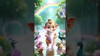cutest baby lord Ganesha ever 😍 cute rain dance 🥰 #cuteganesha #ganeshadance #ganpati #love #cute
